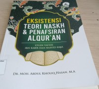 Image of Eksistensi teori naskh dan penafsiran al- qur'an : studi tafsir  Ibn Kasir dan Rasyid Rida / Moh. Abdul Kholiq Hasan