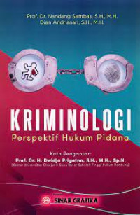 Image of Kriminologi : Perspektif Hukum Pidana / Nandang Sambas